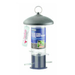 Black Steel Suet Treat & Mealworm Feeder