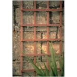Natural Light Square Press.Treated Trellis 6X1