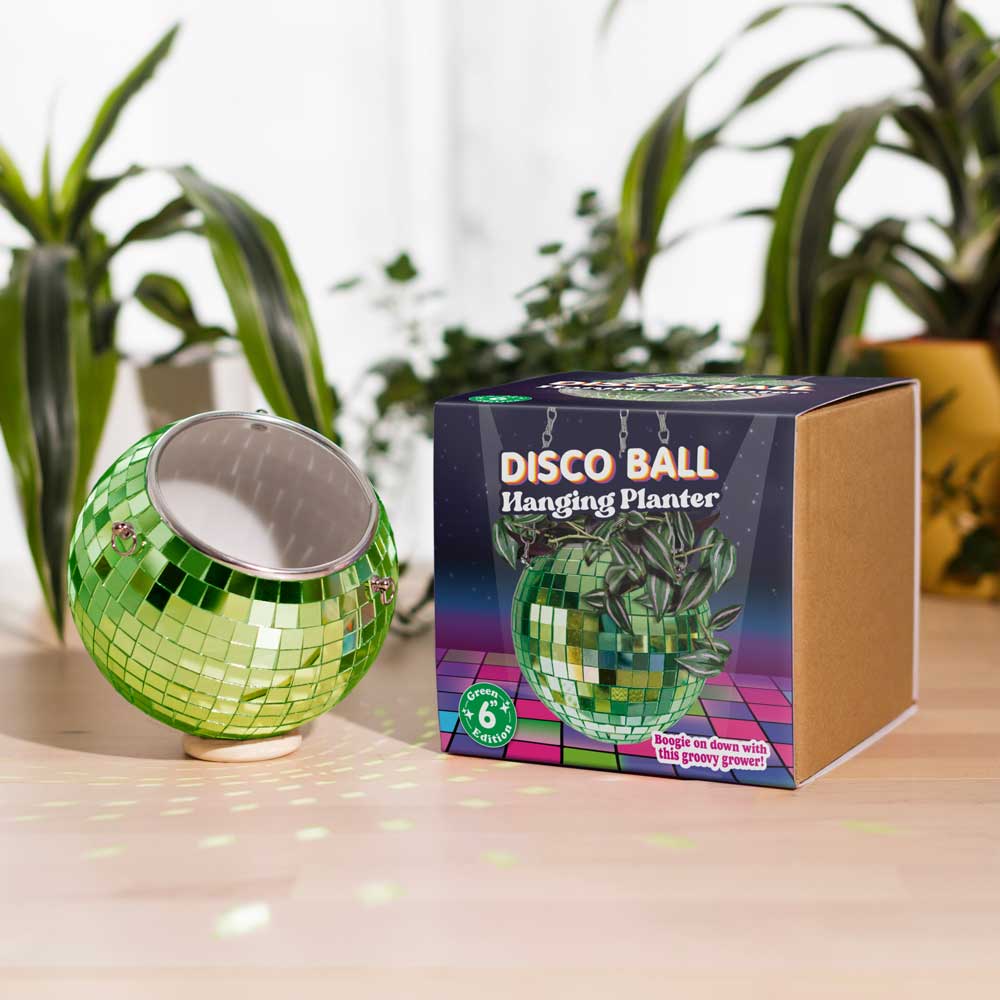 Disco Ball Hanging Planter 6in Green Disco Ball Hanging Planter 6in Green