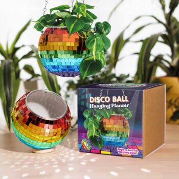 Disco Ball Hanging Planter - Rainbow 6"
