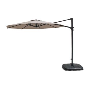 3.0m Round Free Arm - Grey Frame / Grey Taupe Canopy