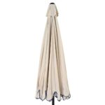 Scalloped wind up Parasol 2.7m - White & Blue - Image 3