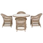 Pattaya 4 Seat Dining Set - Parasol & Base - Image 4