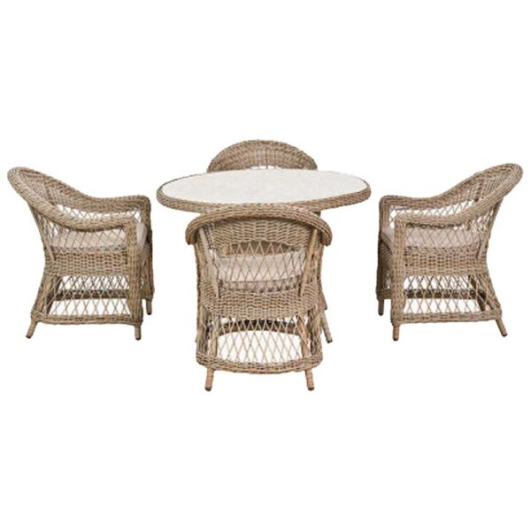 Pattaya 4 Seat Dining Set - Parasol & Base - Image 4