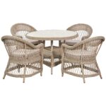 Pattaya 4 Seat Dining Set - Parasol & Base