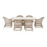 Pattaya 6 Seat Dining Set - Parasol & Base - Image 2