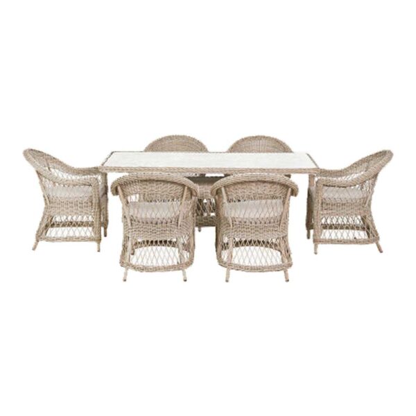 Pattaya 6 Seat Dining Set - Parasol & Base - Image 2