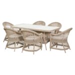 Pattaya 6 Seat Dining Set - Parasol & Base