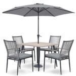 Merano 4 Seat Set - Parasol & Base