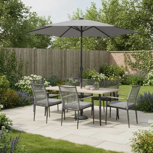 Merano 6 Seat Set - Parasol & Base - Image 4