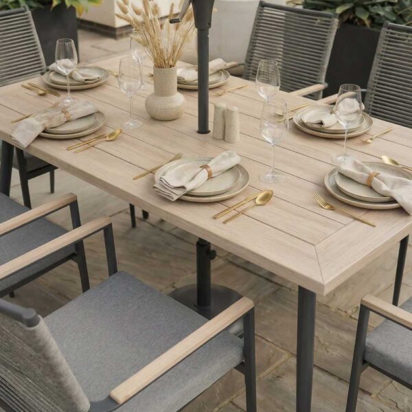 Merano 6 Seat Set - Parasol & Base - Image 3