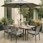 Merano 6 Seat Set - Parasol & Base - Image 2