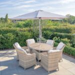 Lomond 6 Seat Set - Parasol & Base - Image 2